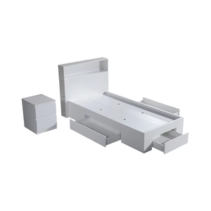 Cabina de madera Cama de almacenamiento 120*200cm con cabecero de estantería para jóvenes Muebles de dormitorio de diseño moderno para uso doméstico para adolescentes - Product Image 1