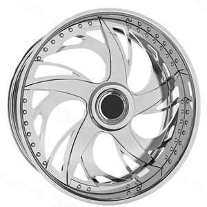Jantes forgées décalées 24x9 24x10 5x4.75 5x120.65 à face brossée et lèvre chromée pour Monte Carlo Cutlass G Body - Product Image 2