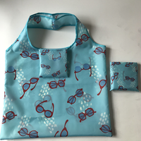 Sac de courses pliable personnalisé en polyester 190T, écologique, recyclable et réutilisable, avec poche carrée et poignée longue
