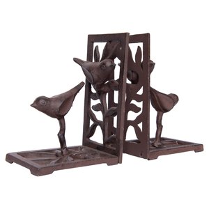 Sujetalibros de pájaros rústicos pesados de hierro forjado a mano artesanías de herrero en hierro fundido Juego de 2 para soporte de libros - Product Image 4