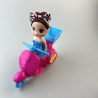 Jouet scooter pour poupée, jeu d'imitation pour enfants, moto en plastique rose et bleue avec accessoires pour poupée, pour jouer à la maison