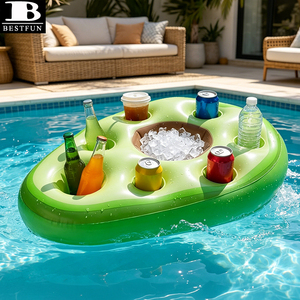 Enfriador de Bebidas Flotante Inflable con Forma de <span class=keywords><strong>Aguacate</strong></span>, Cubo de Hielo Grande de PVC Ecológico, Porta Bebidas para Fiestas en la Piscina de Verano - Product Image 2