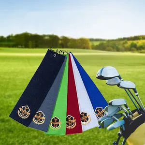 Huiyi professioneller Lieferant Golfhandtücher Waffel Mikrofaser Top Qualität neues Design Mikrofaser Golf Waffel Handtuch individuell