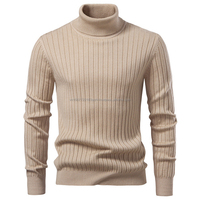 Nouveau style 2026 – Pull col roulé uni pour homme, tricoté décontracté, taille européenne, manches longues, chaud et confortable