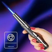 Briquet torche à flamme jet rechargeable, portable et coupe-vent pour usage extérieur