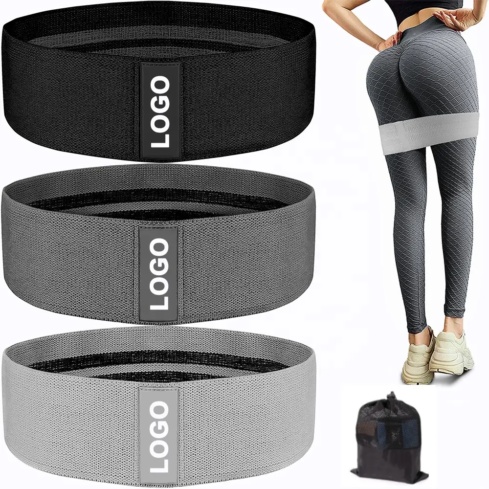 Women Hip Strength Training Fabric Booty Exercise Bands,Home bandas elastica Fitness Hip Circle Anti Slip Resistance Bands.
