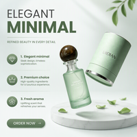 Flacon de parfum en verre givré transparent avec logo personnalisé, forme ronde, 30 ml, 50 ml, 100 ml, flacon vide avec pulvérisateur à pompe et emballage en tube