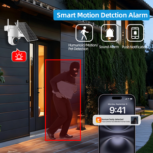 Câmera de Segurança Solar PTZ Tuya com Zoom 12X, WIFI+BLE, Rastreamento de Movimento, Áudio Bidirecional, 3MP, Alarme Inteligente, IP65, Luz Noturna em Cores Completas - Product Image 3