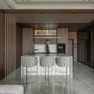 Chuyên Nghiệp Hiện Đại rắn gỗ Modular tủ bếp đảo đơn vị thiết lập một cửa Thiết kế cho biệt thự căn hộ tủ bếp - Product Image 1