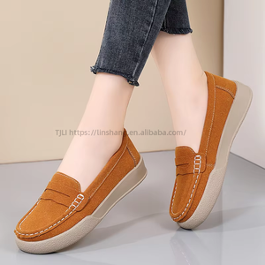 Spring New Style Genuine Leather Slip-on Women's Korean Style Casual Lazy <b>Shoes</b> <b>Soft</b>-Soled Comfortable Mother's <b>Shoes</b> - Product Image 1