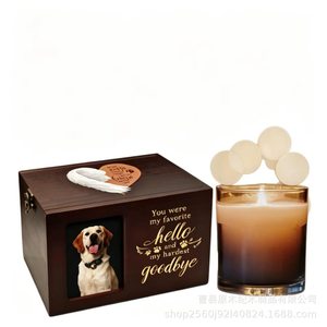 Wooden Pet <b>Urn</b> With Photo Frame Rectangle Durable For <b>Cats</b> And Dogs Memorial - Product Image 5