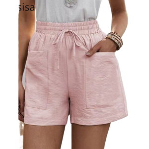 Nouveauté 2022 : Short de plage ample et respirant pour femme coréenne, taille élastique, poches, motif original, écologique, doux, grande taille, été - Product Image 1