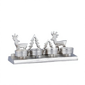 Fournitures de Noël, directement de l'usine, renne en métal, figurine de sapin de Noël, porte-bougie chauffe-plat, plateau décoratif, objets de table - Product Image 1