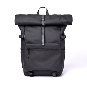 Moda uomo donna casual business travel zaino per laptop in pelle arrotolabile con rivestimento in tpu impermeabile sottile moderno - Product Image 6