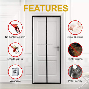 Cortina de puerta de malla antimosquitos de diseño moderno, imán fuerte, puerta magnética para baño o Hotel, venta al por mayor - Product Image 4