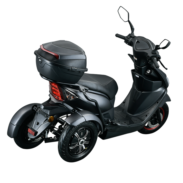 2026 Lvhu 3 Wheel Electric Scooter 1000W Dual Brushless Motor 21-30Ah Battery Waterproof 45km/h Max Speed EEC COC Certification