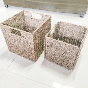 Panier à linge pliable tressé de style nordique, rectangulaire, fait main, organisateur de rangement pour vêtements, livres et articles divers, type sur pied - Product Image 2