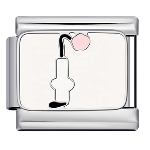 Charm Modulari Italiani Rosa e Neri con Linee Astratte, Minimalisti, Floreali, Luna, Stella, 9mm, per Bracciale <span class=keywords><strong>Nomination</strong></span> - Product Image 2