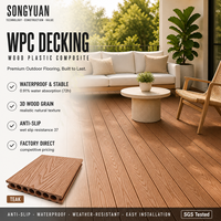 Terrasse en composite WPC 02 à rainures larges, durable et nécessitant peu d'entretien, idéale pour les terrasses extérieures d'hôtels