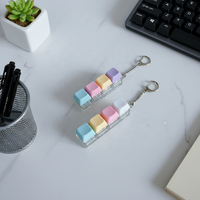 Porte-clés LED anti-stress en acrylique, étanche et léger, avec design de dessin animé