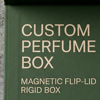 Boîte cadeau personnalisée pour eau de parfum verte et boîte de présentation de parfum magnétique avec boîte en papier parfumé pour l'emballage de parfum