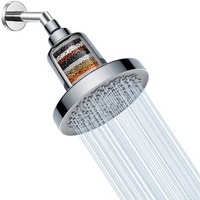 Robinet de salle de bain mural dissimulé de style américain en plastique ABS, pommeau de douche 6 pouces avec filtre booster, jet supérieur chromé