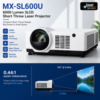 Projecteur laser à courte focale 3LCD 6000 lumens WUXGA 1920x1200 0.44:1 Grand écran pour les entreprises et l'éducation