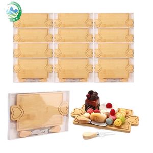 Plateau de service en bois Fukumi 28x20cm, design en forme de cœur, pour fromage, dessert, petit-déjeuner - Product Image 4