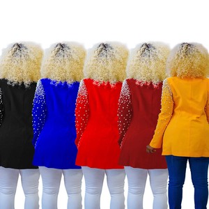Blazer da <span class=keywords><strong>Donna</strong></span> con Strass e Perle Giacca da Lavoro Ufficio Formale Moda <span class=keywords><strong>Donna</strong></span> Giacca Femminile Blazer <span class=keywords><strong>Oversize</strong></span> - Product Image 2