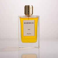 Flacon de parfum rectangulaire vide avec fenêtre, 100 ml, en verre, avec pulvérisateur et capuchon en métal Zamak, personnalisable, transparent