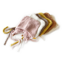 Bonnet doux et chaud style sherpa avec cache-oreilles et sangle sous le menton, couleur pastel, pour l'hiver, usage quotidien