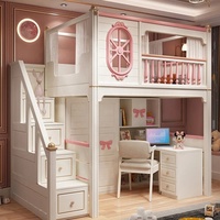 Lit d'enfant en gros d'usine Lit superposé de princesse Bureau armoire combinaison lit enfant chambre