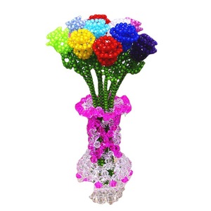 Beaded Rose Vase <b>Kit</b> Acrylic Handmade Craft DIY Valentine's Day Decor Ornament Jewelry Accessories - Product Image 1