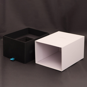 Custom Premium Black White Rigid Paper Gift Box Large <b>Drawer</b> Style <b>Pull</b> Out Packaging Box for Luxury Products - Product Image 2