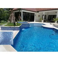 Azulejo de mosaico de mármol para piscina, moderno y clásico para exteriores, azulejo de mosaico de piedra verde natural para piscina