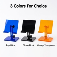 Support de téléphone carré personnalisable en usine, support de tablette ergonomique réglable et pliable en acrylique pour la maison et le bureau