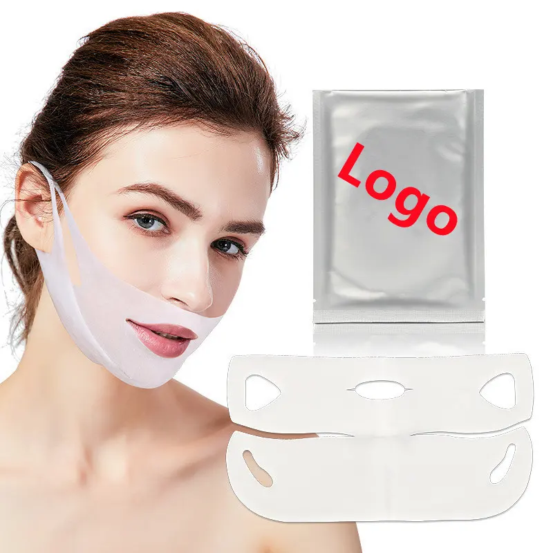 ZS Eigenmarke V-Line Nacken-Gesichtslifting Hydrogel-Kollagenmaske V Lifting Kinn nach oben hydrolisiertes Kollagen-Patch Doppel-Kinn-Reduktor