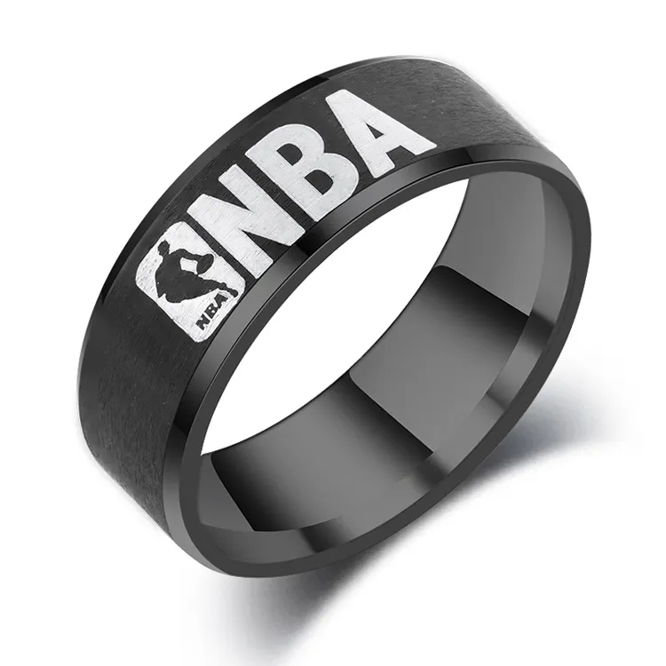 خاتم رياضي للرجال, خاتم جديد من الصلب المقاوم للصدأ بتصميم كرة السلة ، هجوم على تيتان وينجز ليبرتي ، خاتم من المجوهرات الرجالية