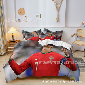 Ensemble de literie Xzl Cristiano Ronaldo 1,8 m, impression numérique, tissu doux pour chambre à coucher - Product Image 3