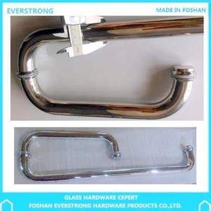 Perlengkapan Kamar Mandi Everstrong J001, Pegangan Tarik Pintu Kaca Sisi Ganda Baja Tahan Karat dengan Kombinasi Batang Handuk - Product Image 3