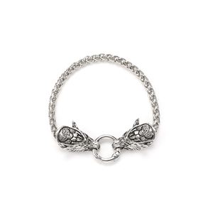 <b>Viking</b> Retro Wolf Head Men's Charm <b>Bracelet</b> Alloy Gold Plated Fashion Trendy Versatile Nordic Norwegian Anniversary - Product Image 6