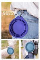 Bols pour animaux de compagnie en silicone pour chien de voyage avec mousqueton mangeoires d'eau et de nourriture pliables pliables pour chats et autres animaux
