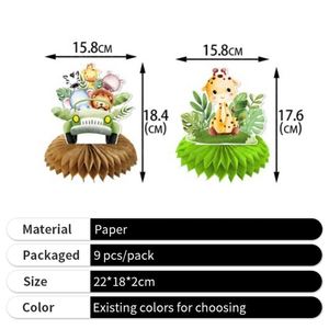 Décoration de table en papier nid d'abeille pour baptême 2024, thème animal, pour baby shower - Product Image 2