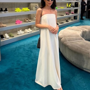 Nuevo Vestido Casual de Primavera de Alta Calidad, Vestido Largo de Lino y Algodón Popelín sin Tirantes para Mujer, Ideal para Fiestas - Product Image 1