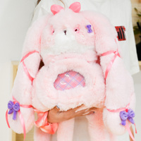 Personnaliser pelucheux lapin chaud dames sac à bandoulière sac en peluche mignon lapin visage Ita sac pour la vie quotidienne