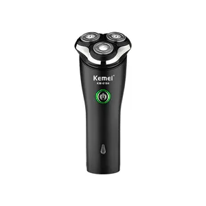 Kemei KM-6184 USB טעינת מכונת גילוח חשמלי 3D לשלושה צף להב ראשי גילוח סכיני גילוח גברים זקן גוזם מכונה