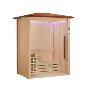 Mexda Aangepaste Hotel Rode Ceder Hemlock Houten Tuin Tuinhuisje 4 Persoon Houten Sauna Outdoor WS-1818LT