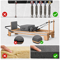 Reformer de Pilates en bois de chêne de qualité supérieure, réglable et portable, pour l'exercice de renforcement musculaire, adapté aux salles de sport et aux studios de Pilates
