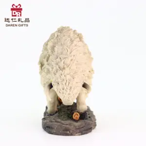 Harz Tierdekorationen lebensechte Schafe Schreibtisch-Geschenke für Zuhause Garten Statue Dekor Harzhandwerk