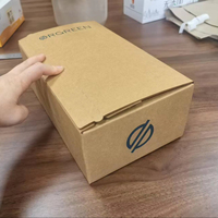 Kotak Hadiah Ramah Lingkungan dari Kertas Kraft Daur Ulang dengan Cetakan Dalam Kustom, Kotak Pengiriman Coklat, Kemasan Kotak Langganan